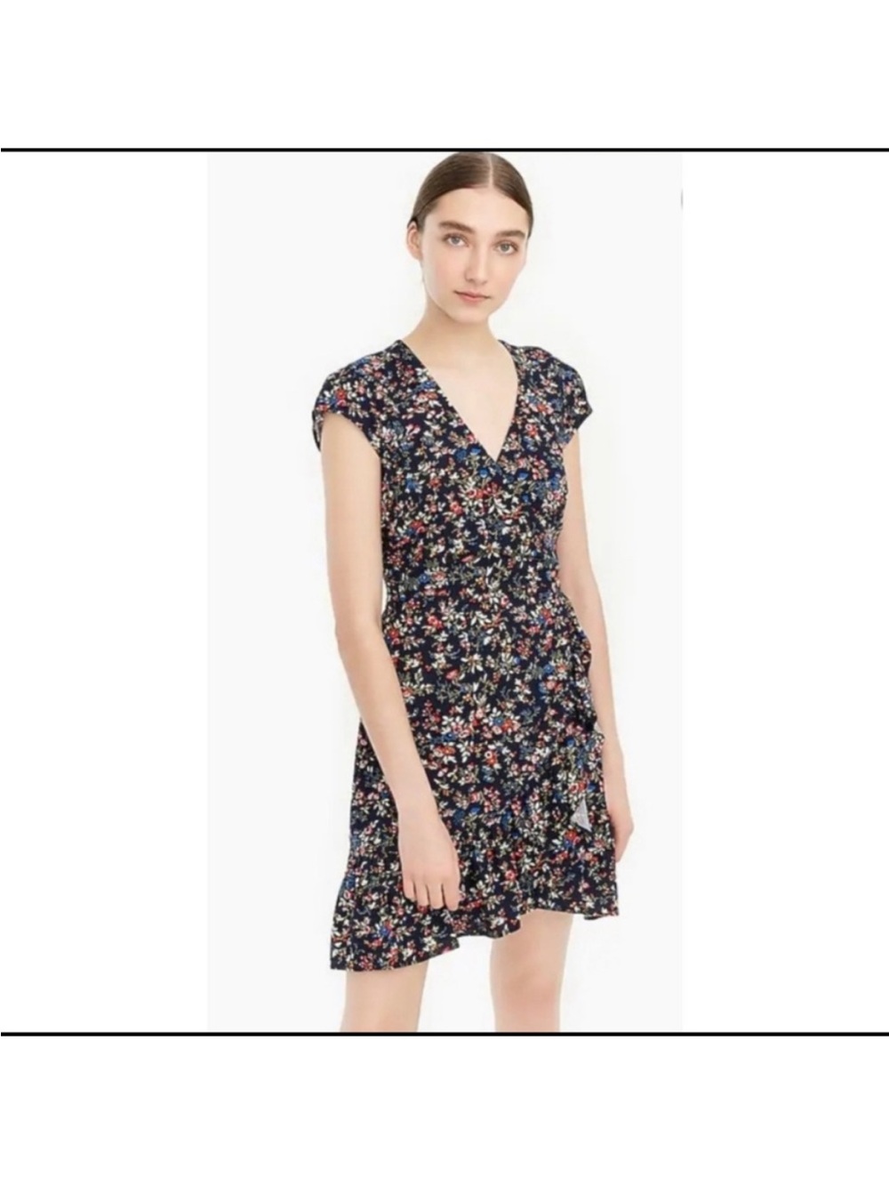 J Crew Floral Mercantile Faux Wrap Mini Dress